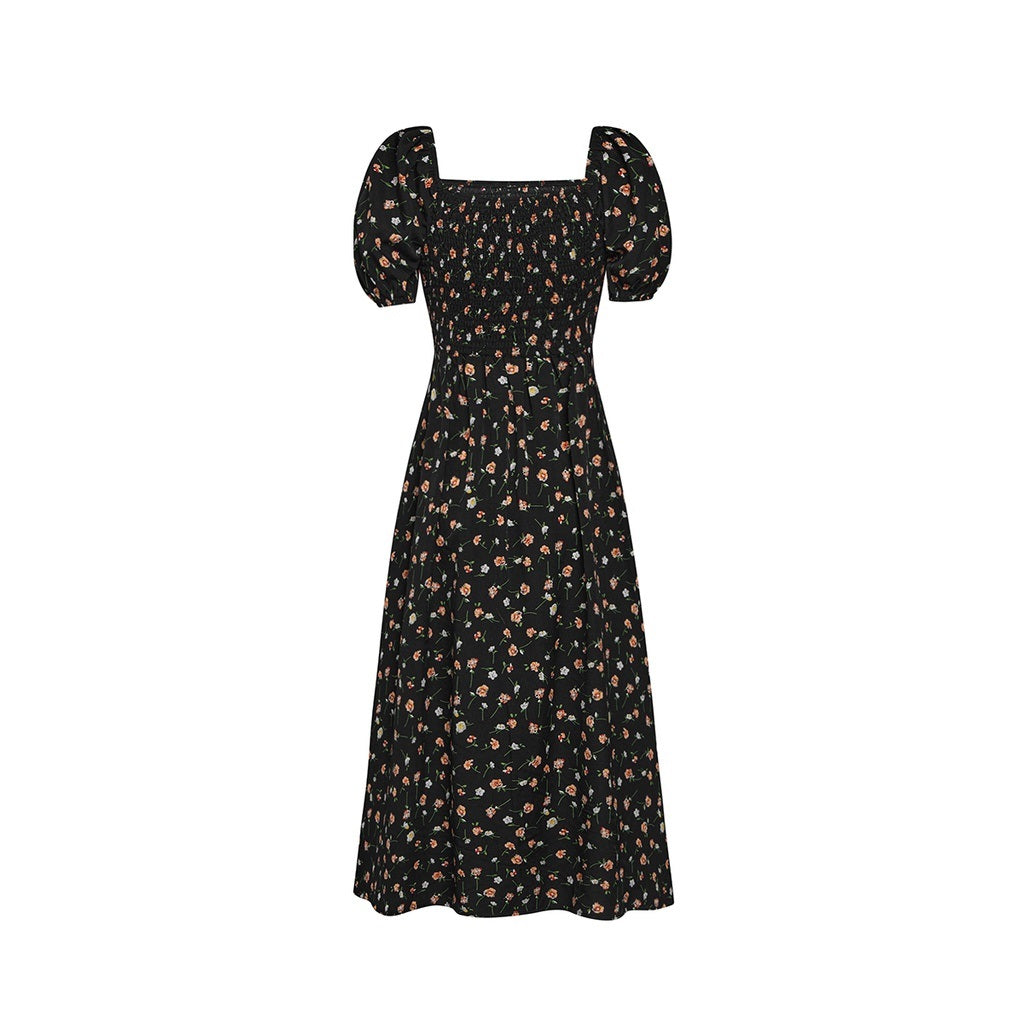 Vestido Feminino Floral Preto